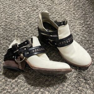 Freebird by Steven White and Black Ankle Boots